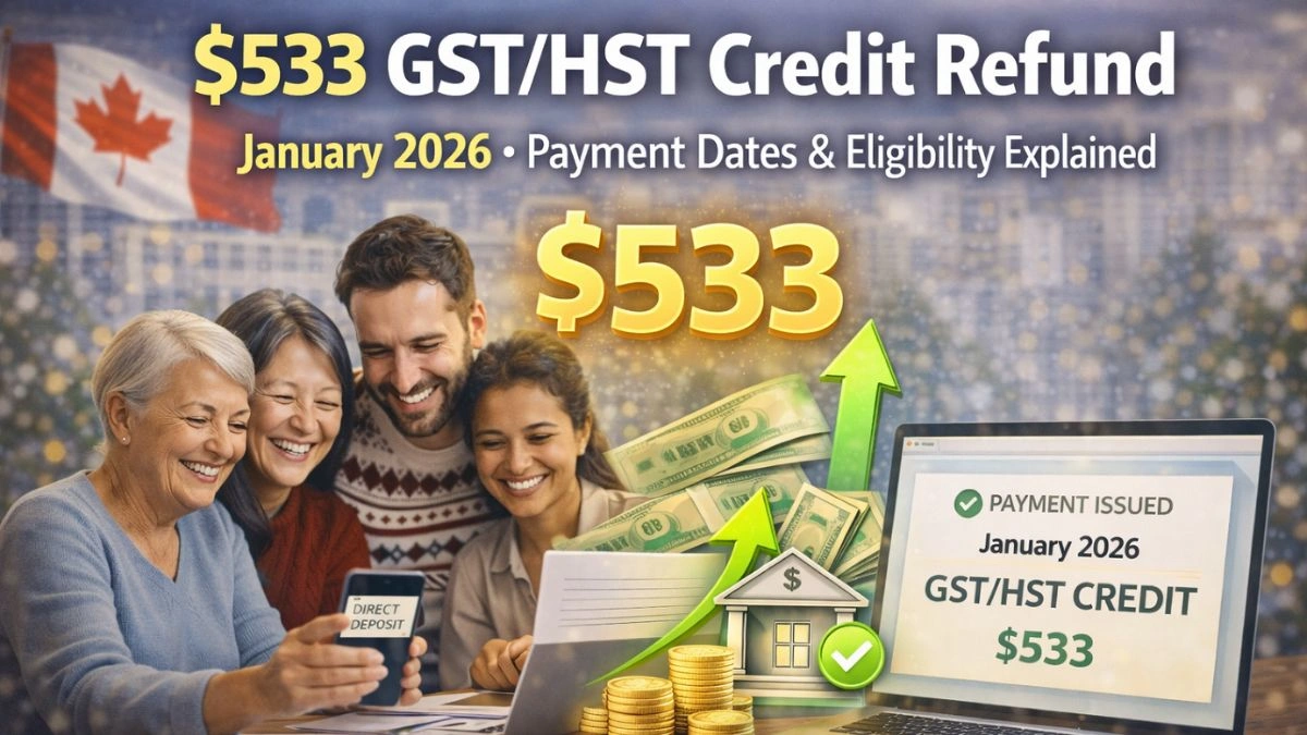 $533 GST/HST Credit Refund for January 2026: Payment Dates and Eligibility Explained