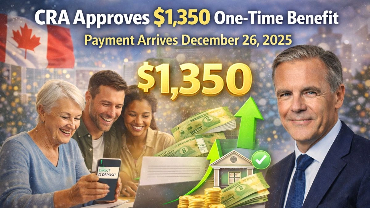 CRA Approves $1,350 One-Time Benefit: Eligible Canadians to Receive Payment on December 26, 2025