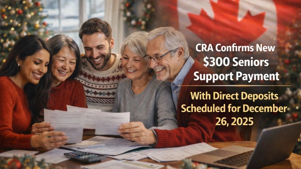 CRA Confirms New $300 Seniors Support Payment With Direct Deposits Scheduled for December 26, 2025